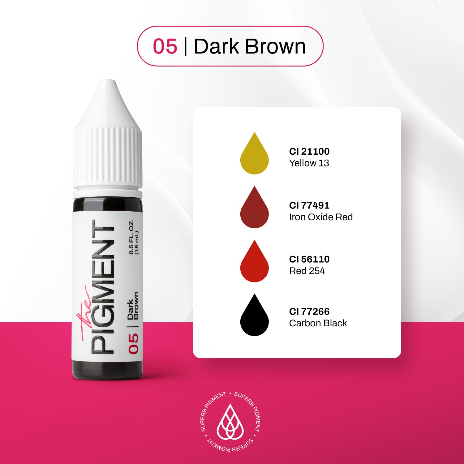 THE PIGMENT წარბის პიგმენტი Dark Brown 15 მლ.